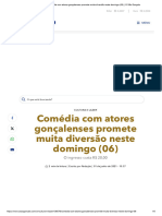 Comédia com atores gonçalenses promete muita diversão neste domingo (06) _ O São Gonçalo