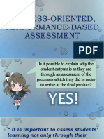 Process-Oriented, Performanced-Based Assessment