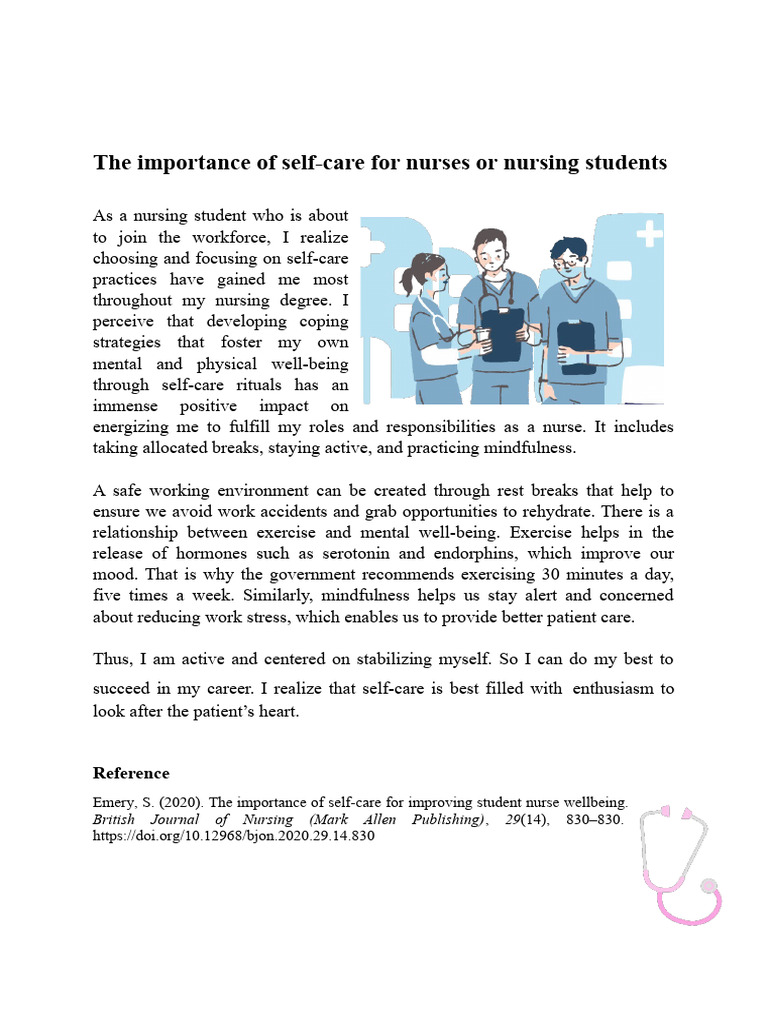 Importance Of Self Care For Nurses Pdf