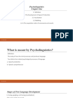 Psycholinguistics Ch. 1 (A)