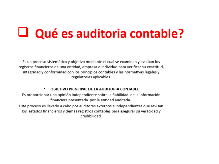 Qué Es Auditoria Contable Real 2 Pdf