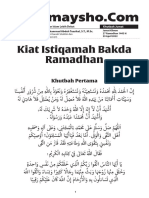 Khutbah Jumat Kiat Istiqamah Bakda Ramadhan