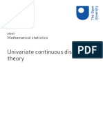 Univariate Continuous Distribution Theory - m347 - 1