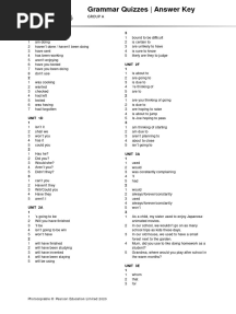 HighNote4 Grammar Quiz GroupA ANSWERS