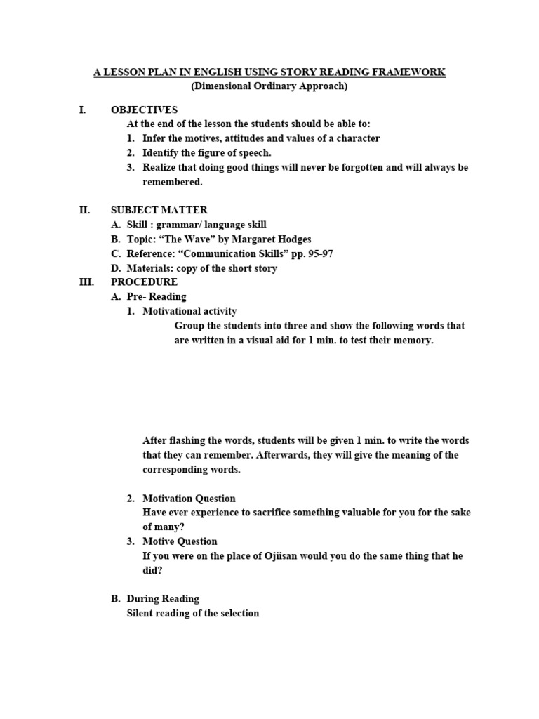 Detailed lp in story reading framework using dimensional ordinary