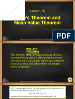 Lesson 16-Rolle's Theorem and Mean Value Theorem