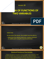 Lesson 29-Extrema of Functions of Two Variables