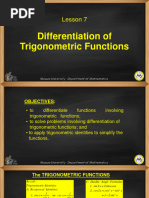 Lesson 7 Differentiation of Trigonometric Functions