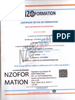 Certificat de Fin de Dormation