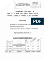 P5U0CLTPR-00001 Rev. 0-D Instalación Canalizaciones Conductores Eléctricos
