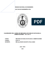 Calendario Del Curso de Mecanica de Suelos Aplicada A Cimentaciones - Revisado 24 L0 L0 L0 L0 L0