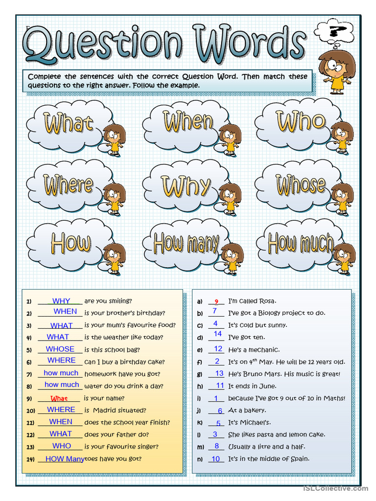 QUESTION WORDS Correct | PDF