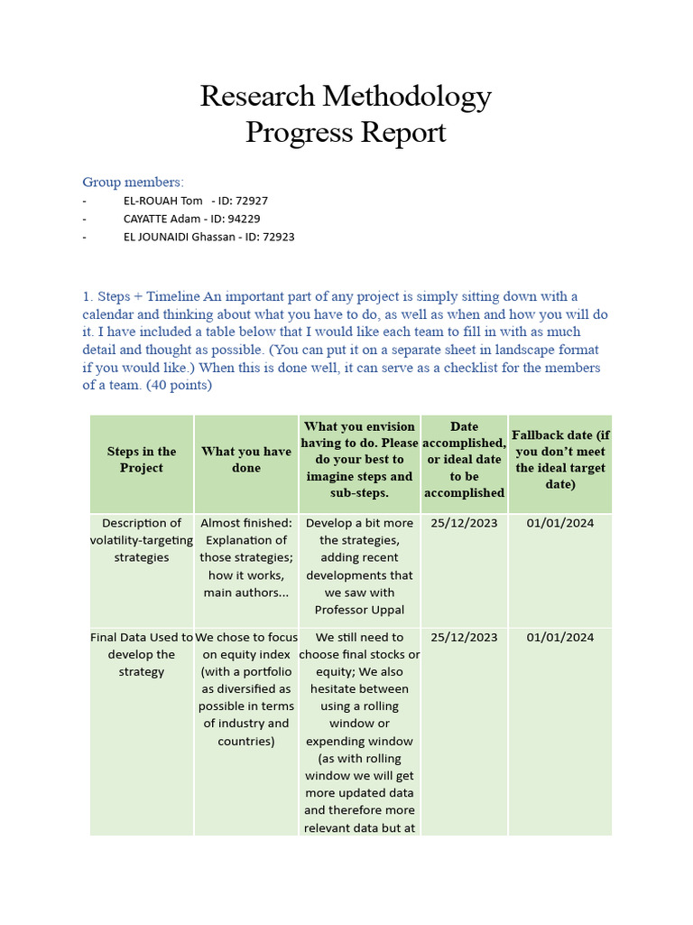 Research Methodology Progress Report | Download Free PDF | Sampling ...