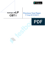 RRB ALP CBT I 17 Aug 2018 Shift 3 Official Paper (English)