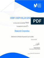 Certificado Redaccion Corporativa - Deibby Millan Gonzalez