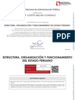 Certificado Estructura, Organización y Funcionamiento Del Estado Peruano - Deibby Millan