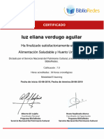 Certificado de Alimentacion Saludable, Luz Verdugo