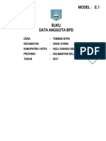 Buku BPD Model E.1 Data Anggota BPD