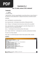 Experiment No. 4 Aim: To Study Various UNIX Command: Commands