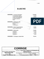 Corrige - BACPRO RESTAURATION - Economie Et Gestion de L Entreprise - 2001