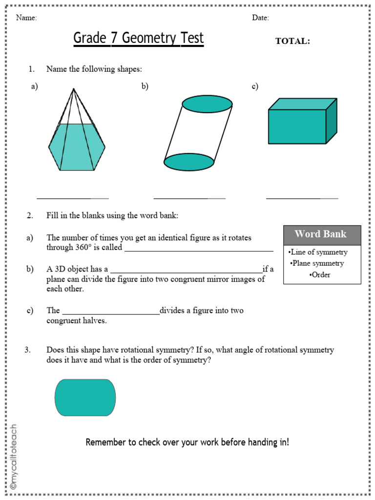 GR 7 MCTT Geometry Test | PDF | Shape | Mathematical Physics