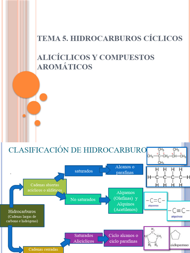 Hidrocarburos Cíclicos y Aromáticos | PDF | Alqueno | Hidrocarburos