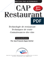 E2121 CAP Restaurant 1ère Année Version Professeur
