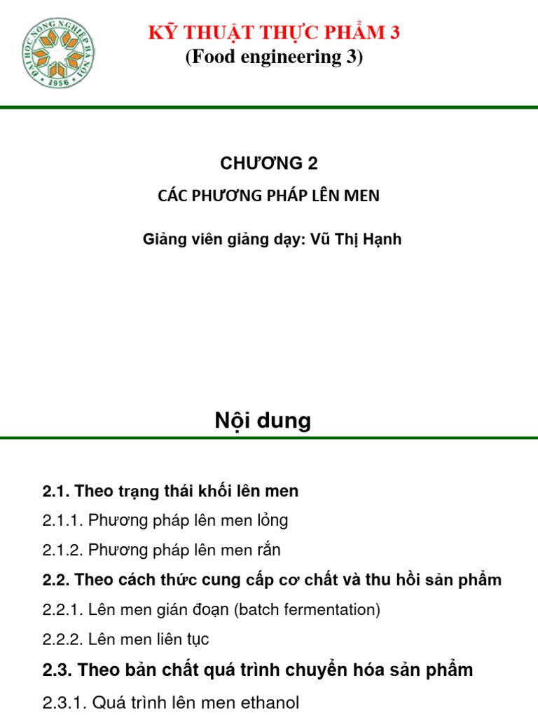 Các Phương Pháp Lên Men (C2) | PDF