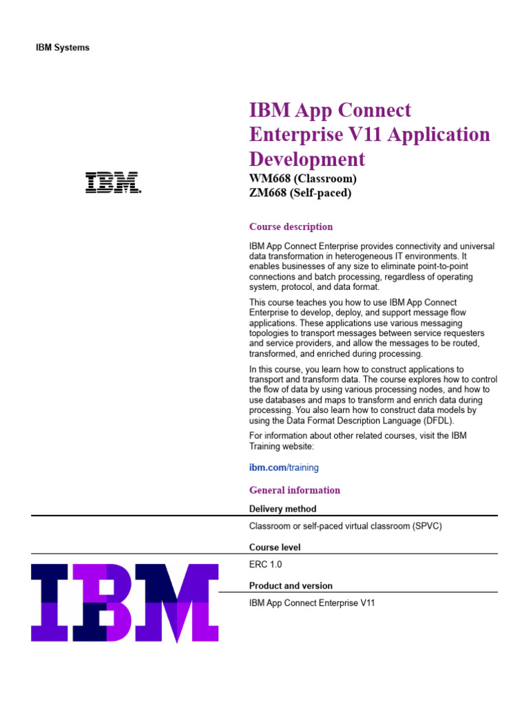 IBM App Connect Enterprise Course Overview | PDF | Databases | Web ...