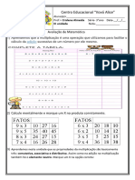 avaliação de matemaica III unidade