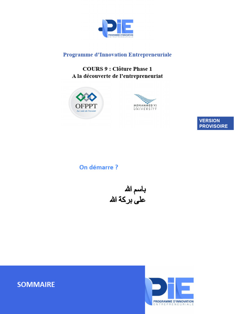 Clôture Phase 1 : Solutions Entrepreneuriales | PDF | Évolution de carrière