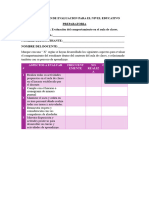 PREPARATORIA - Instrumento de Evaluación