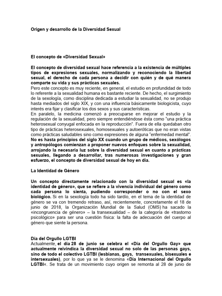 Origen y evolución de la diversidad sexual | PDF | Homosexualidad ...