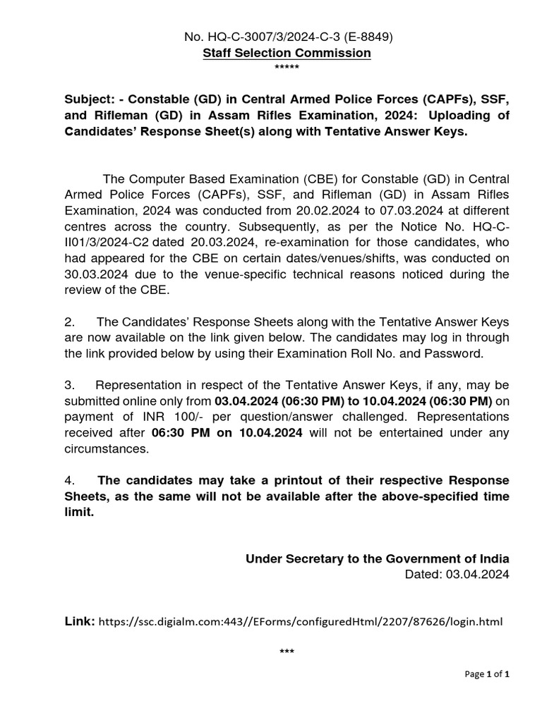 Tentative Answer Keys Cbe Ctgd 2024 Pdf