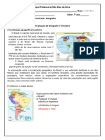 Avaliação de Geografia