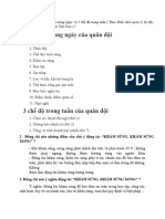 11 chế độ trong ngày của quân đội