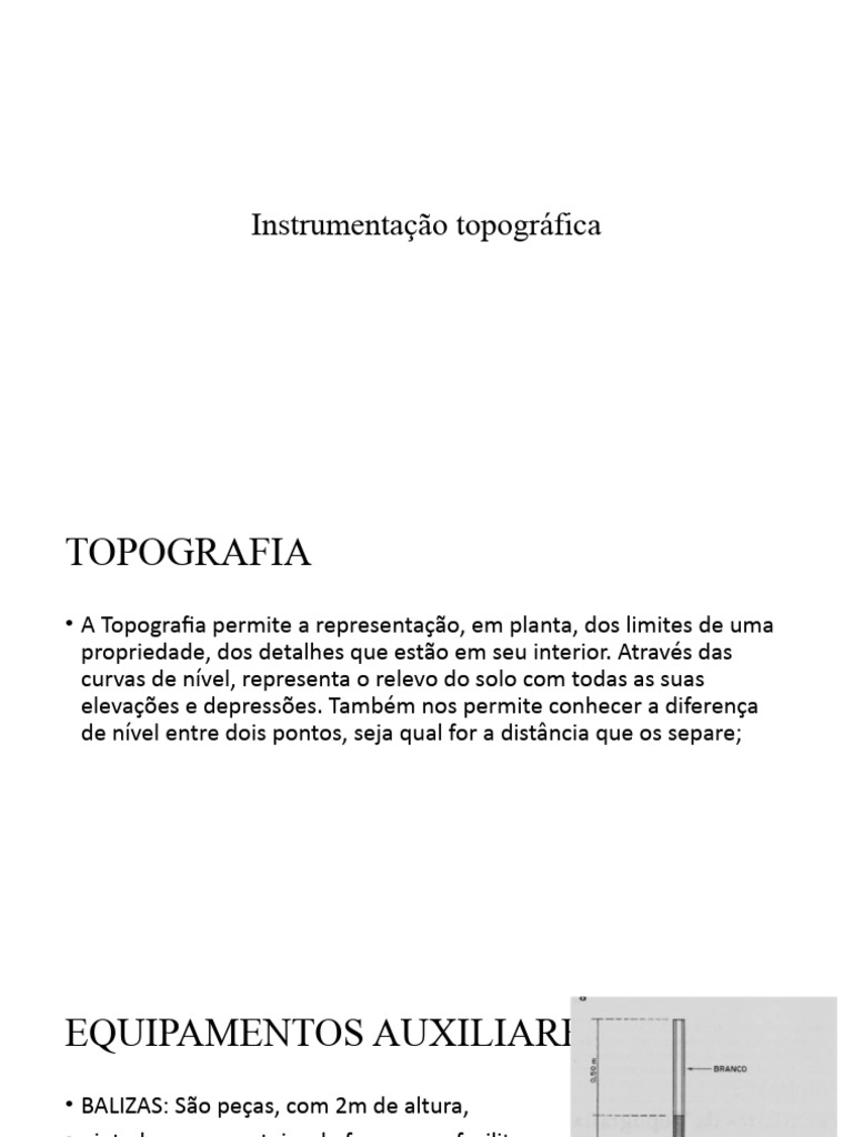 Instrumentação em Topografia e Medição | PDF | Topografia