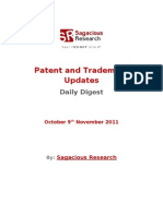 Sagacious Research - Patent & Trademark Updates – 9th November, 2011