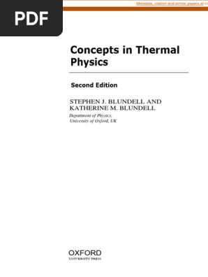 Concepts in Thermal Physics, 2nd Ed. | PDF | Heat | Second Law Of