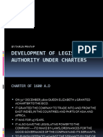 Development of Legislative Authority Under Charters 1600 & 1661