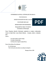 Monografía para Optar Al Grado de Licenciatura en Fisioterapia