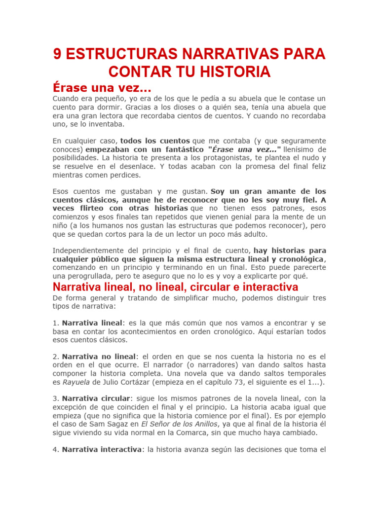 Estructuras Narrativas para Contar Historias | PDF