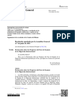 Declaracion Sobre Progresos Del Foro Examen de La Migración Internacional