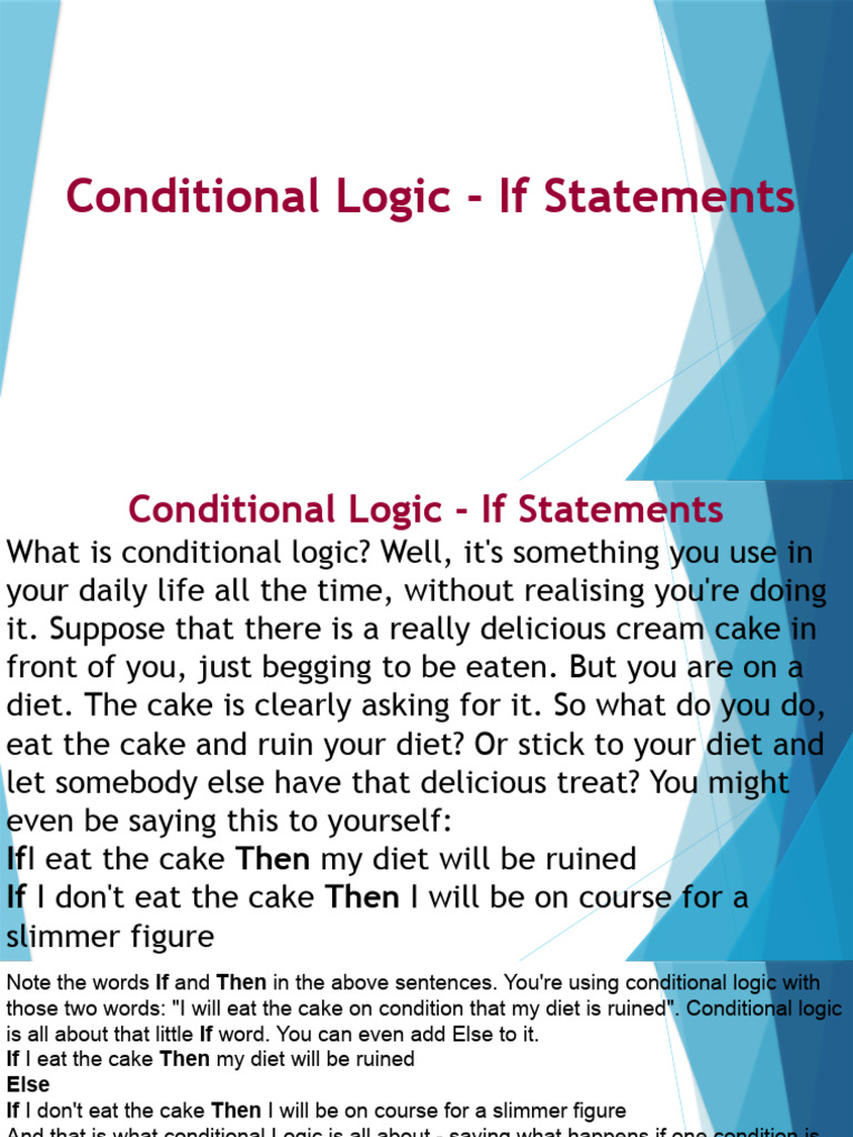 3.programming Conditional Logic | PDF | Button (Computing) | Computer ...