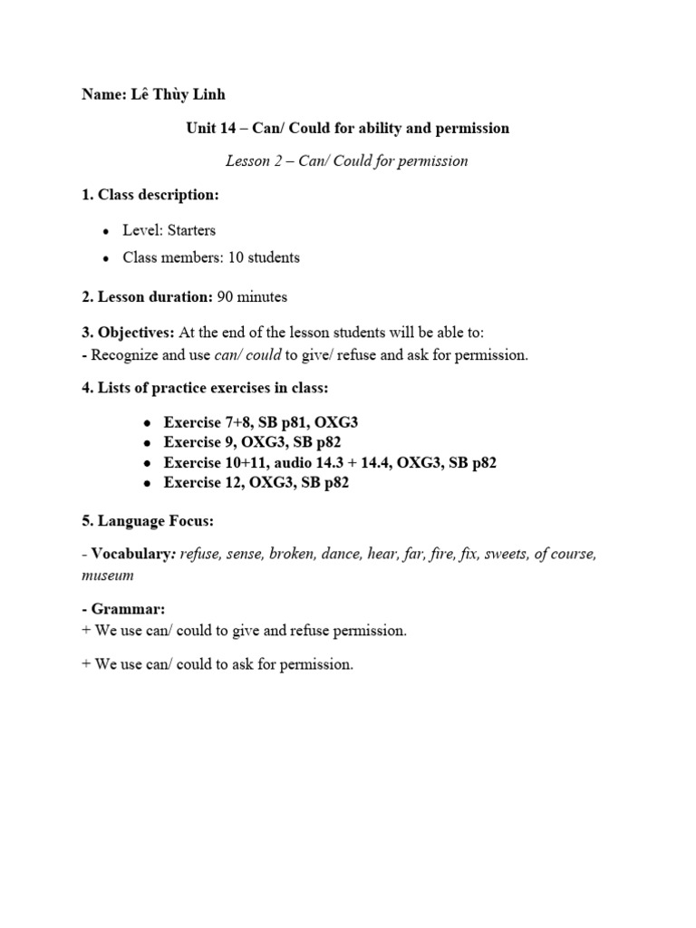 U14 lesson 2 oxford grammar for schools 3 lp linh pdf behavior