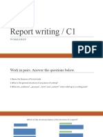 C1 Report Writing Workshop