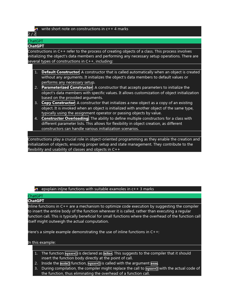 write short note on constructions in c | PDF | Programming ...