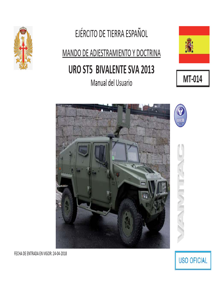 Manual VAMTAC ST5: Operación y Mantenimiento | PDF | Off Road ...