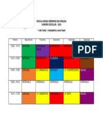 Horário 7º Ano Tarde Sala