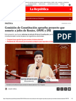 Comisión de Constitución Aprueba Proyecto Que Somete A Jefes de Reniec, ONPE y JNE - Judiciales - La República